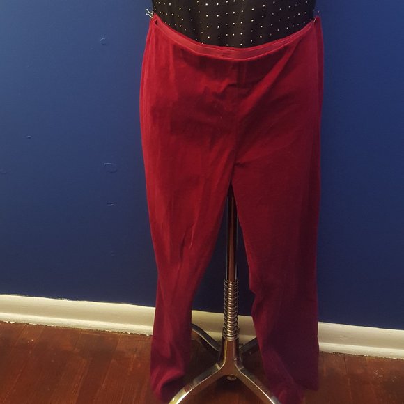 Merlot Velvet Pants - Picture 1 of 3